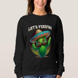 Lasst uns Fiesta Cinco de Mayo Dabbing Kaktus Schn Sweatshirt