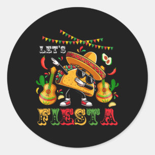Lasst uns Fiesta Cinco De Mayo Dabbing Taco Kinder Runder Aufkleber