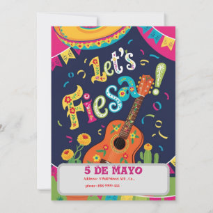 Lasst uns Fiesta cinco de mayo Einladung