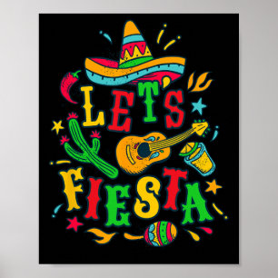 Lasst uns Fiesta Cinco De Mayo Mexikanische Festiv Poster