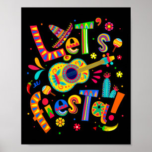 Lasst uns Fiesta Cinco De Mayo Mexikanische Party Poster