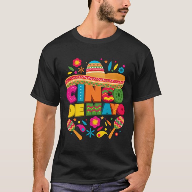 Lasst uns Fiesta Cinco De Mayo T-Shirt (Vorderseite)