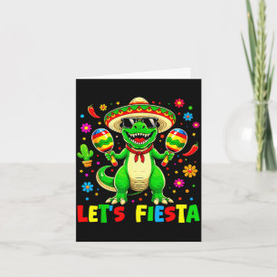 Lasst uns Fiesta-Dinosaurier Cinco de Mayo Jungen  Karte