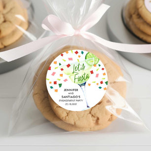 Lasst uns Fiesta Einladungsfeier Geschenk Runder Aufkleber