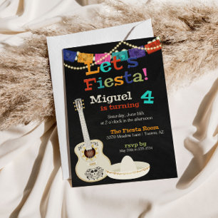 Lasst uns Fiesta Guitar Birthday Einladung
