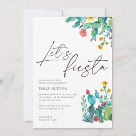 Lasst uns Fiesta Mexican Bridal Shower Einladung