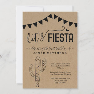 Lasst uns Fiesta Mexican Theme Birthday Party mach Einladung