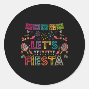 Lasst uns Fiesta Mexico feiern Runder Aufkleber