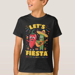 Lasst uns Fiesta Mexico Fiesta Taco Guitar Cactus T-Shirt