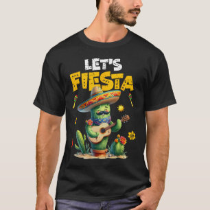 Lasst uns Fiesta Mexico Fiesta Taco Guitar Cactus T-Shirt