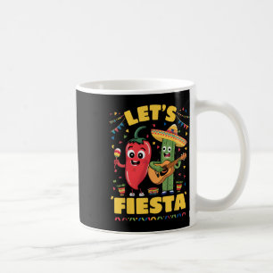 Lasst uns Fiesta Mexiko Fiesta Taco Gitarre Kaktus Kaffeetasse
