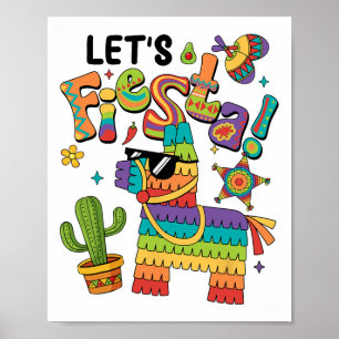 Lasst uns Fiesta Pinata Cinco De Mayo Party Mexica Poster