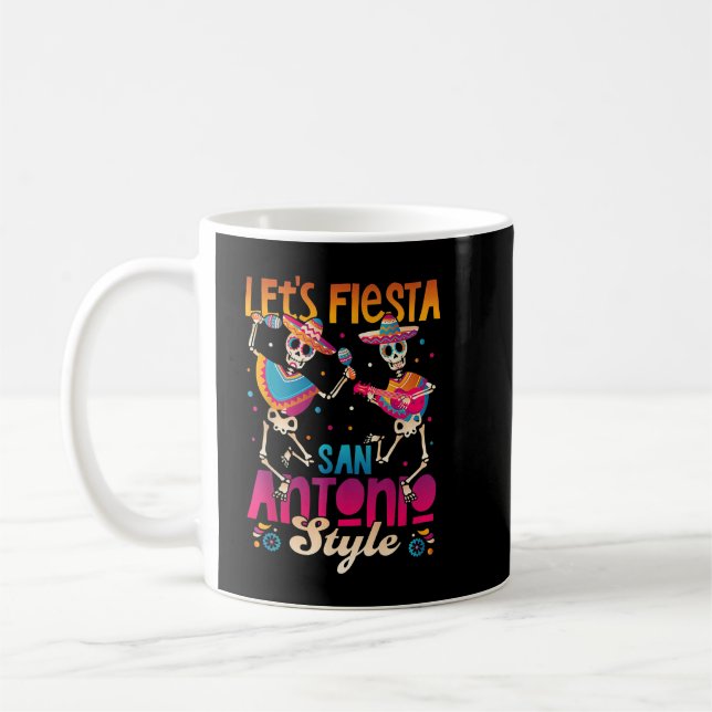 Lasst uns Fiesta San Antonio Cinco De Mayo Mexican Kaffeetasse (Links)