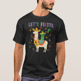 Lasst uns Fiesta Sombrero Lamas Kaktus Mexikanisch T-Shirt