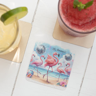 Lasst uns Flamenco tanzen! Geburtstags-Strandparty Rechteckiger Pappuntersetzer