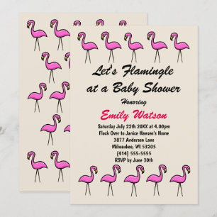 Lasst uns Flamingle auf einer Baby Shower Einladun Einladung