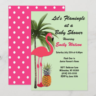 Lasst uns Flamingle Baby Shower Ananas, Punkte ein Einladung