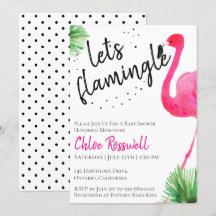 Lasst uns Flamingle Baby Shower Einladung