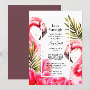 Lasst uns Flamingle-Brautparty   Flamingoes Einladung