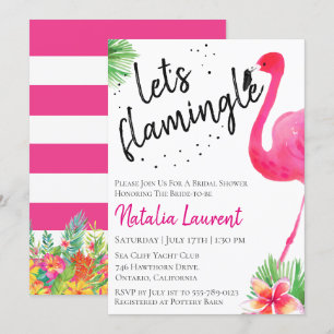 Lasst uns Flamingle Bridal Dusche Einladung