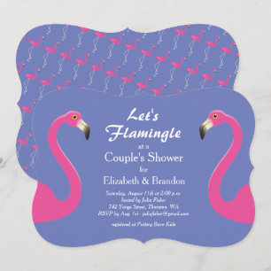 Lasst uns Flamingle Couple's Shower Invite - lila Einladung