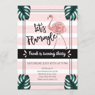 Lasst uns Flamingle | Flamingo Birthday Einladung