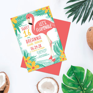 Lasst uns Flamingle Flamingo Tropical Floral Sweet Einladung