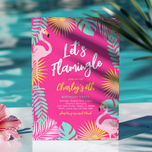 Lasst uns Flamingle-Party Einladung (Von Creator hochgeladen)