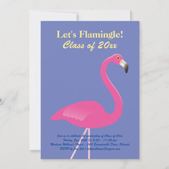 Lasst uns Flamingle spielen! Klasse des Party 2019 Einladung (Vorderseite)