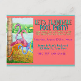 Lasst uns Flamingle spielen! Postkarte