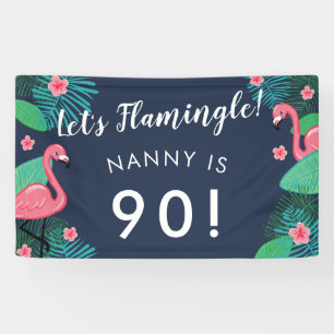 Lasst uns Flamingle spielen! - Tropische Geburtsta Banner