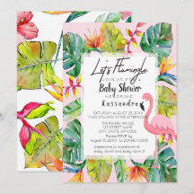 Lasst uns Flamingle Tropical Baby Shower Einladung
