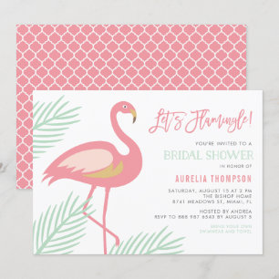 Lasst uns Flamingle Tropical Bridal Dusche einlade Einladung