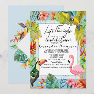 Lasst uns Flamingle Tropical Bridal Dusche Einladu Einladung