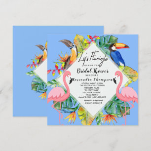 Lasst uns Flamingle Tropical Bridal Dusche Einladu Einladung