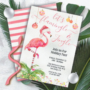 Lasst uns Flamingle und Jingle Tropical Flamingo P Einladung