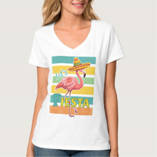 Lasst uns Flamingo-Fiesta Cinco De Mayo feiern T-Shirt