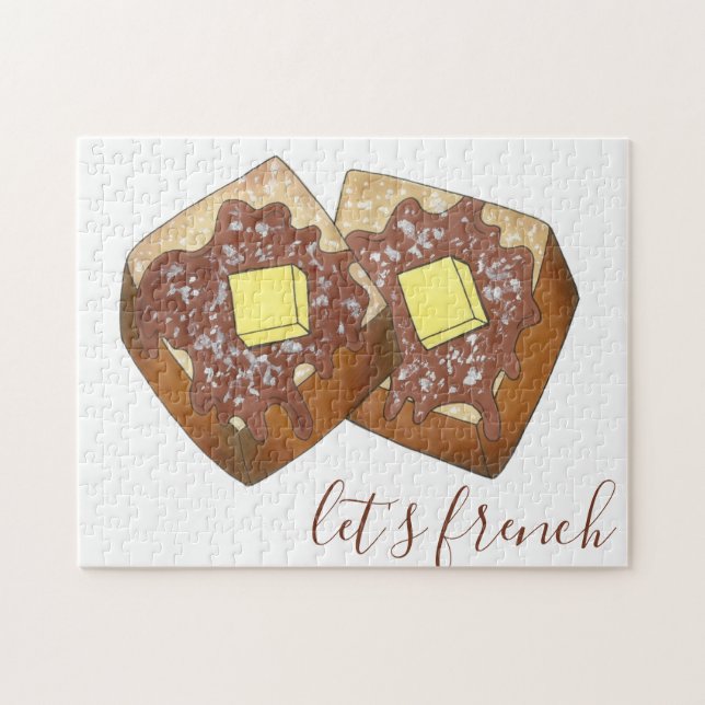 Lasst uns französische Toastscheiben mit Sirup und (Horizontal)