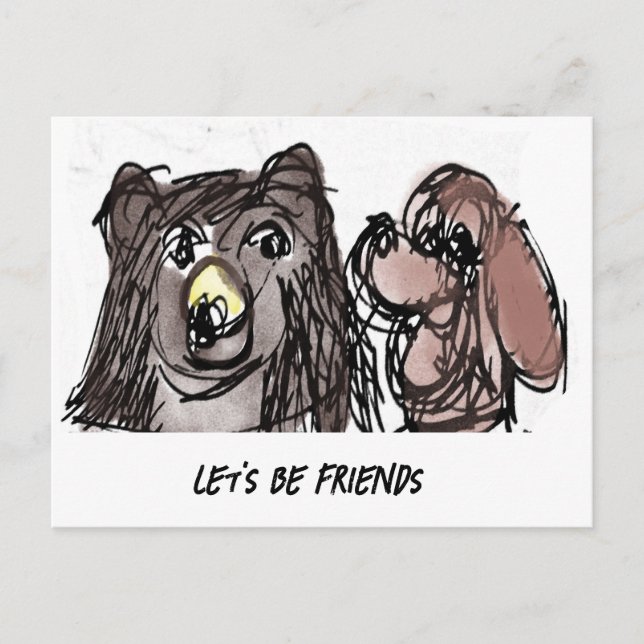 Lasst uns Freunde sein Postkarte (Vorderseite)
