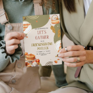 Lasst uns Friendsgiving Potluck Thanksgiving samme Einladung