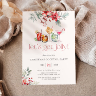 Lasst uns fröhlich Cocktails feiern Weihnachten Po Einladung