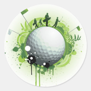 Lasst uns für den Golfsport T-Shirt machen Runder Aufkleber