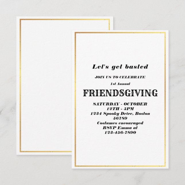 Lasst uns gebastelt werden | Einladung der Freunde (Vorne/Hinten)