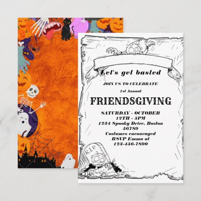 Lasst uns gebastelt werden | Einladung der Freunde (Vorne/Hinten)