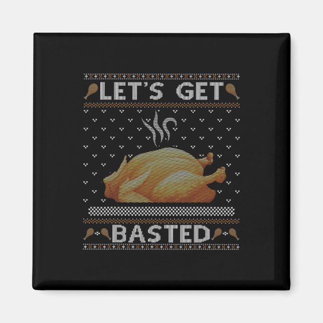 Lasst uns gebastelt werden Türkei Fall Vibes Ugly  Magnet (Vorne)