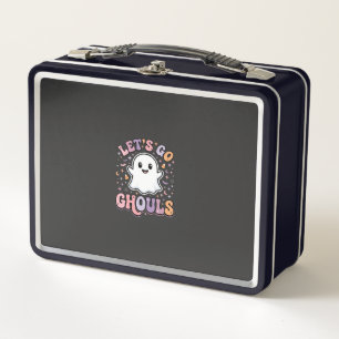 Lasst uns gehen, Ghule Süße Halloween-Geist Grafik Metall Brotdose