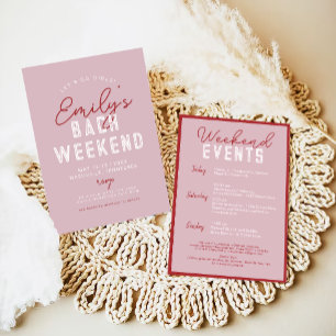 Lasst uns gehen Mädchen Modern Rosa und Rot Jungge Einladung