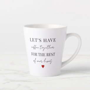 Lasst uns gemeinsam Valentinstag Kaffee trinken Milchtasse