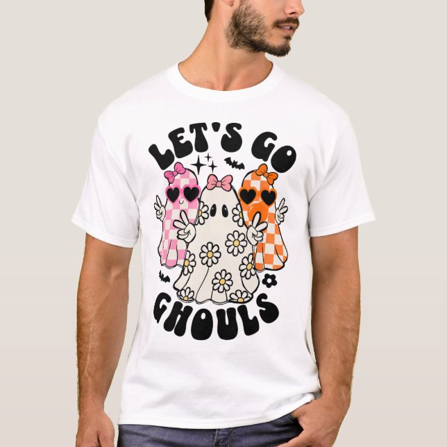Lasst uns Ghouls Halloween Ghost Flora Spooky Seas T-Shirt (Vorderseite)