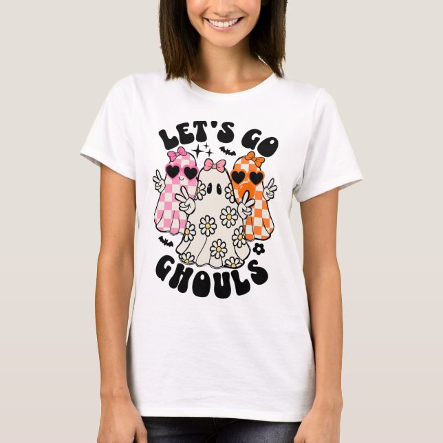 Lasst uns Ghouls Halloween Ghost Flora Spooky Seas T-Shirt (Vorderseite)
